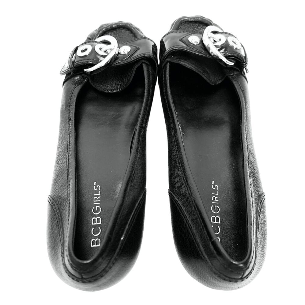 BCBGIRLS BCBG Black Flat Loafers Shoes Leather 6.5 - Picture 11 of 16